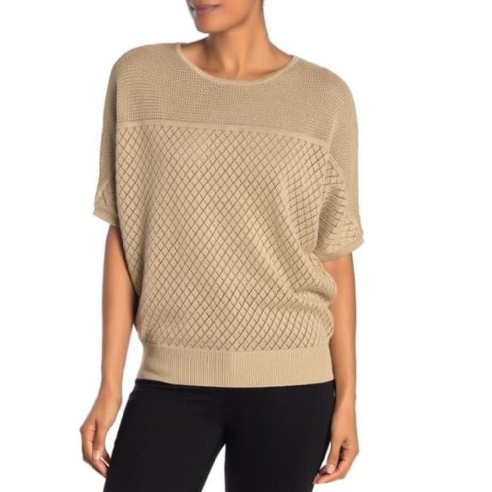 M Magaschoni Elbow Length Dolman Sleeve Pointelle